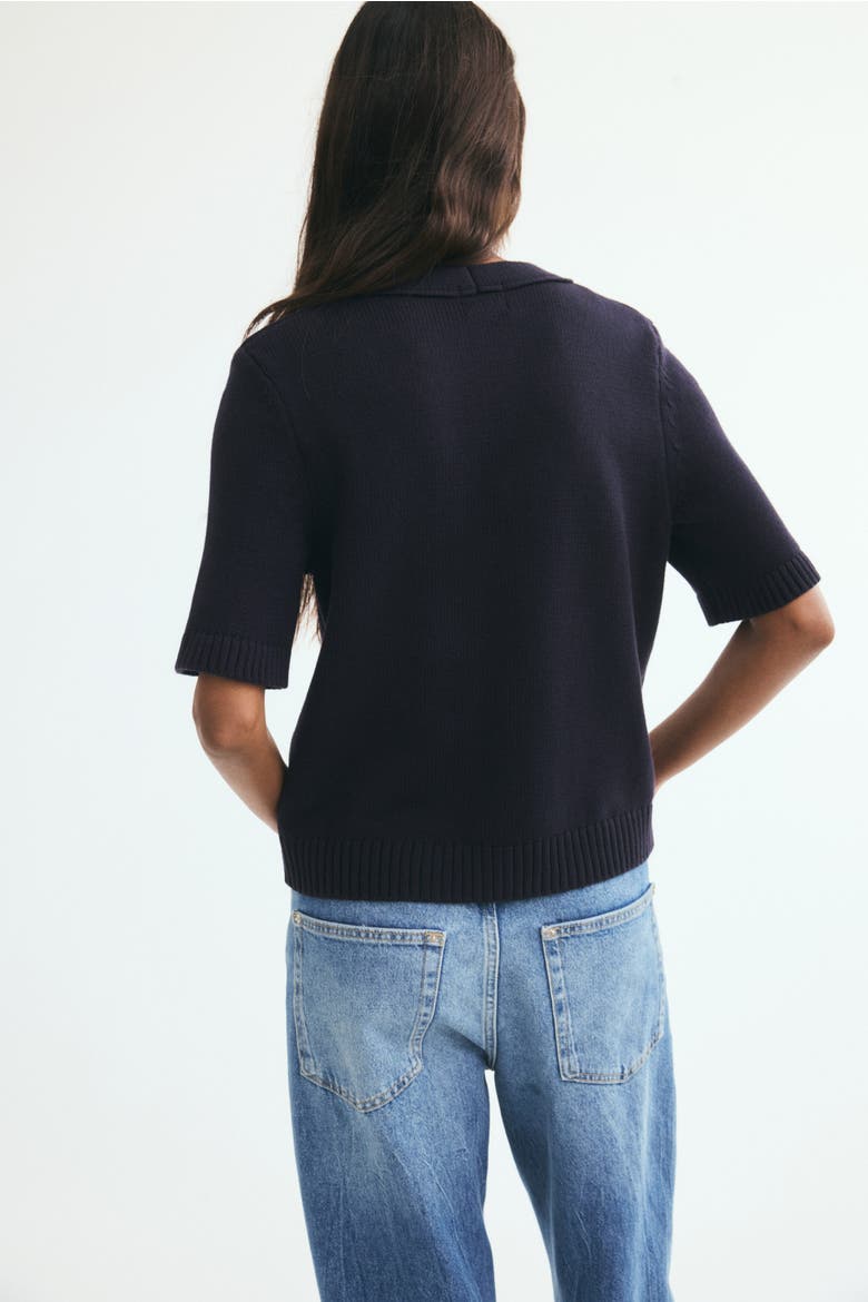 Short-sleeved Cardigan, Alternate, color, Navy blue