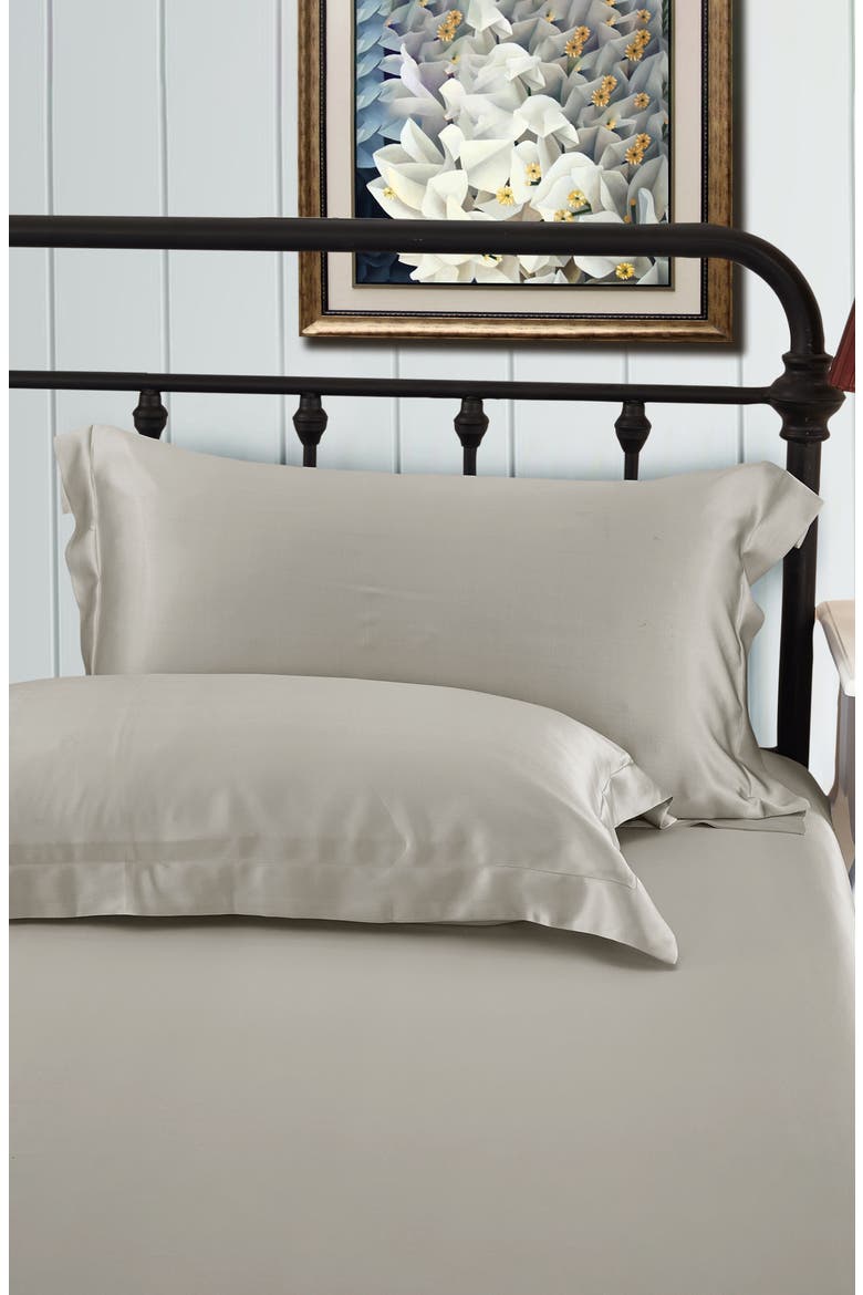 Pure Mulberry Silk Oxford Envelope Luxury Pillowcase, Alternate, color, Grey