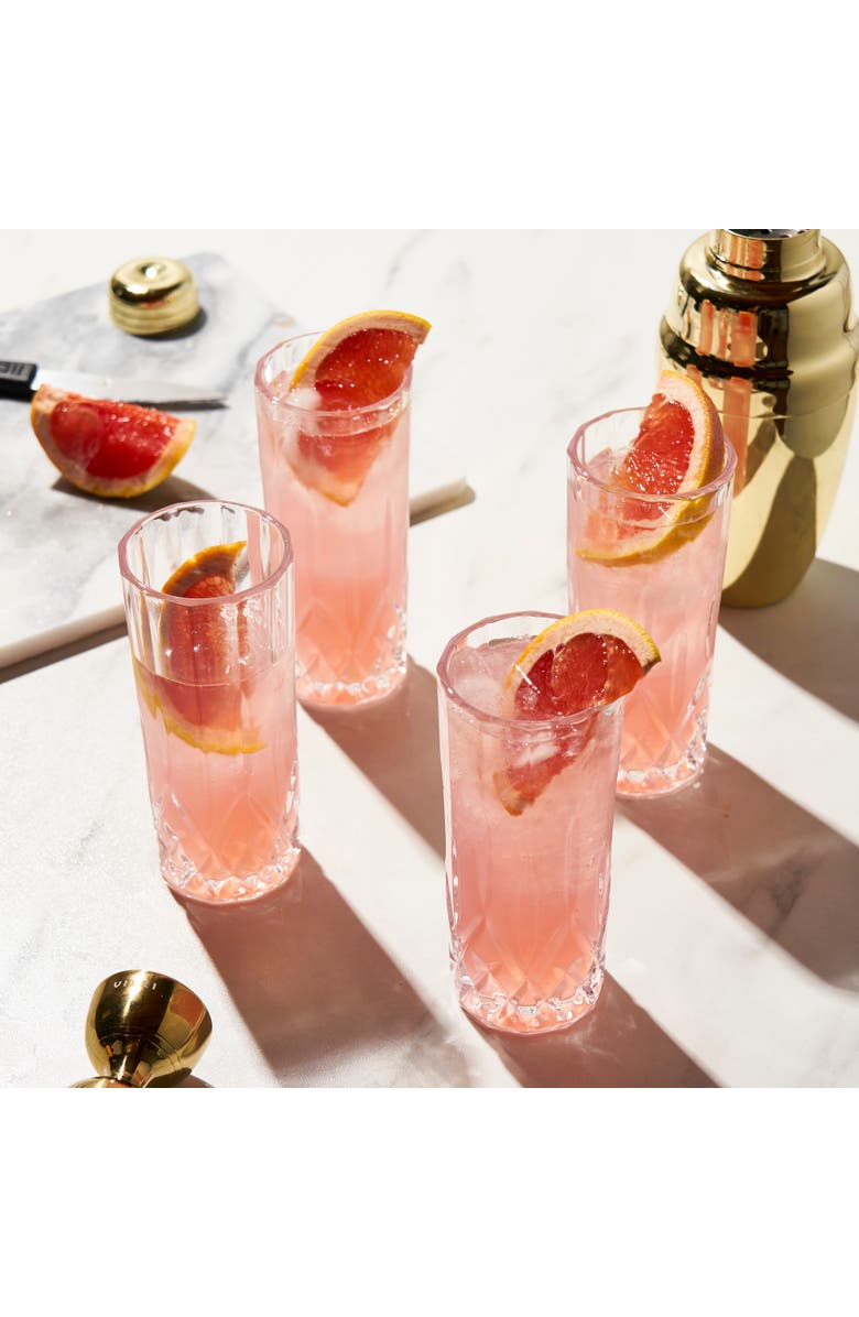 Viski Admiral Crystal Highball Glasses Set of 4, Alternate, color, Clear