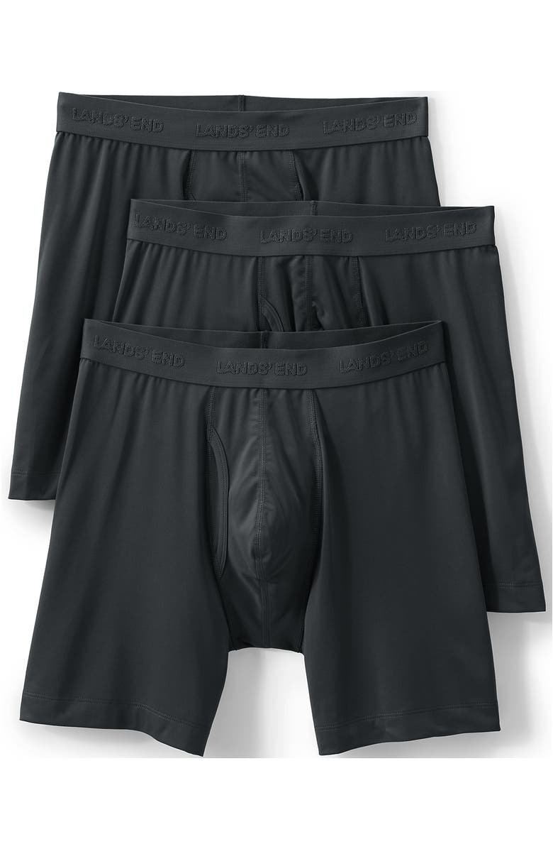 Lands' End Flex Performance Boxer Brief 3 Pack, Alternate, color, Steel Gray