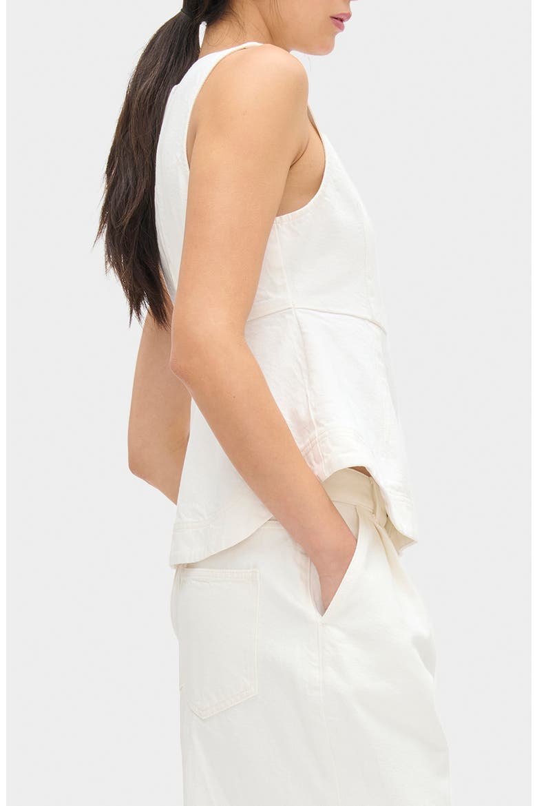 Chlo Sleeveless Organic Cotton Peplum Top, Alternate, color, ECRU