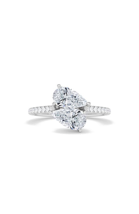 Twin Pear Cut Pavé Lab Grown Diamond Ring