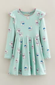 Tucker + Tate Kids' Ruffle Long Sleeve Rib Dress