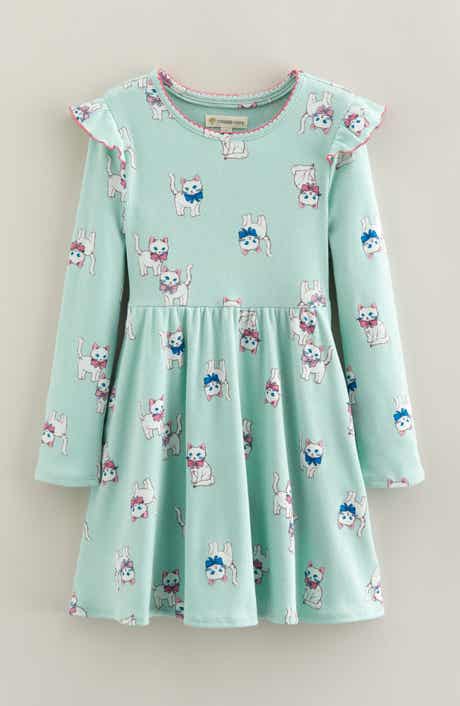 Tucker + Tate Kids' Ruffle Long Sleeve Rib Dress