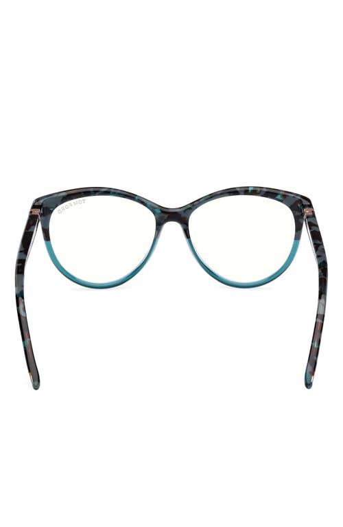 Tom Ford 55mm Round Blue Light Blocking Glasses In Multi