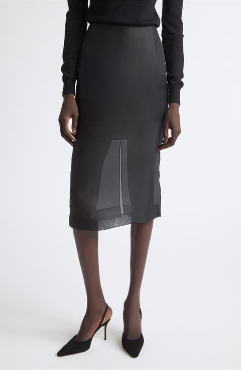 Silk Knee Length Skirt