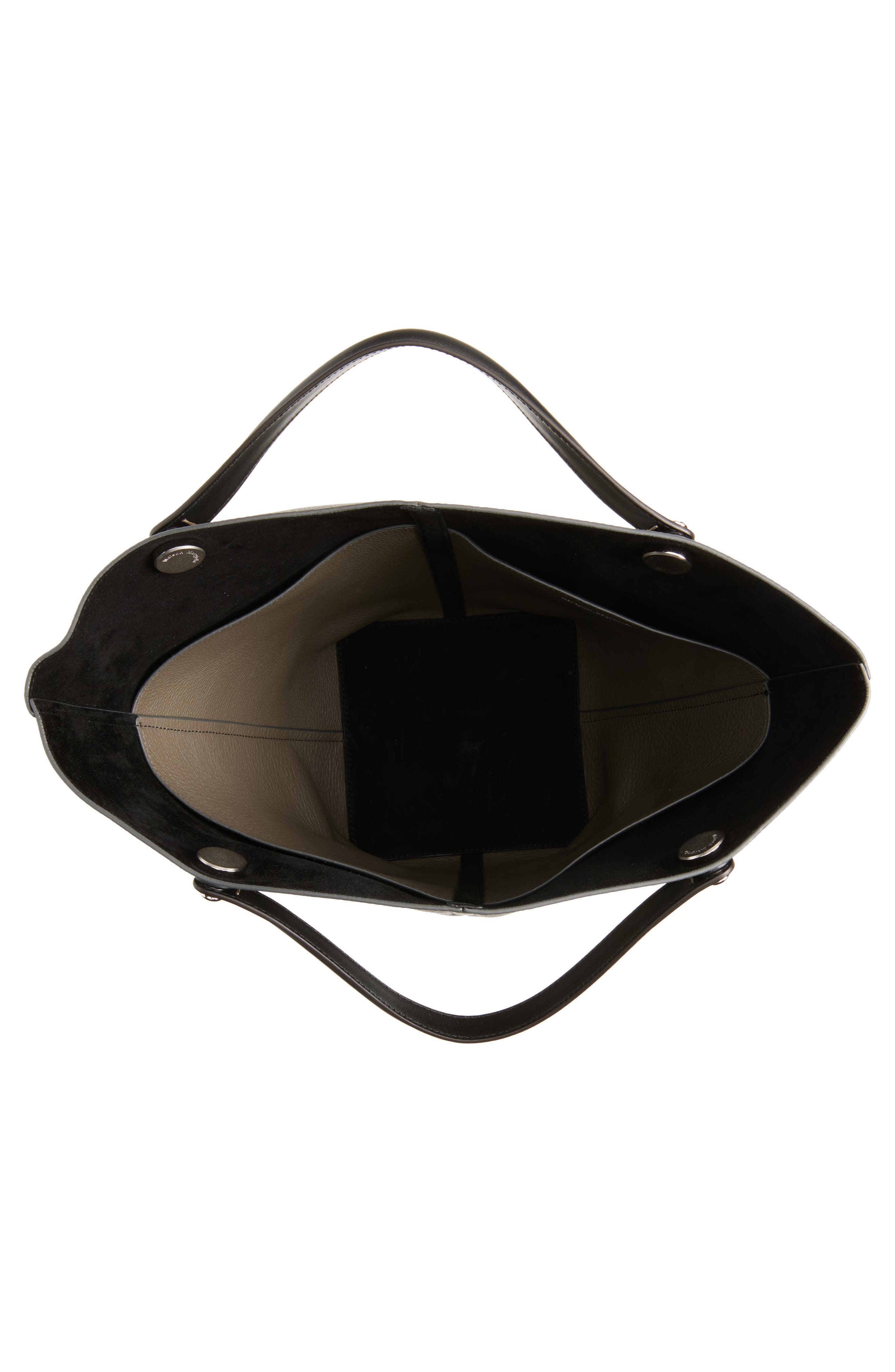 Maison Margiela Medium Dress-age Leather Tote, Alternate, color, Graphite/ Black/ Black