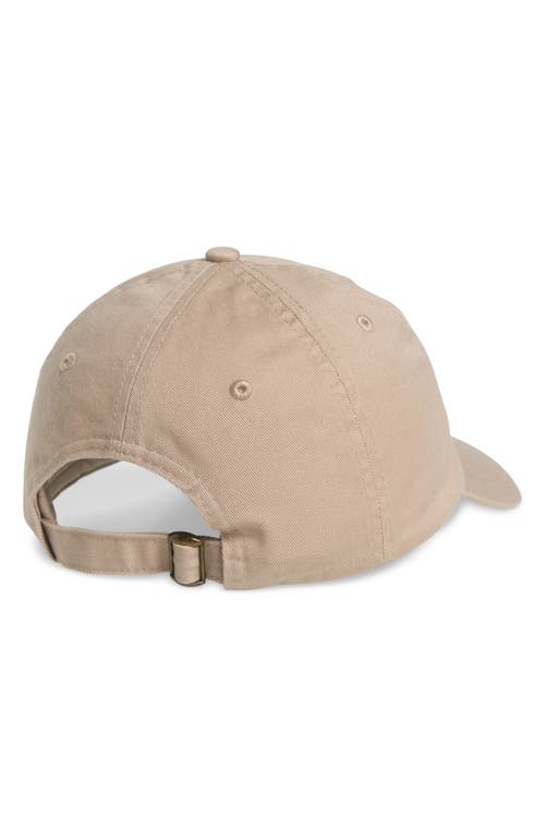 Clare V Oui Baseball Cap In Khaki W/royal Embroidered Oui