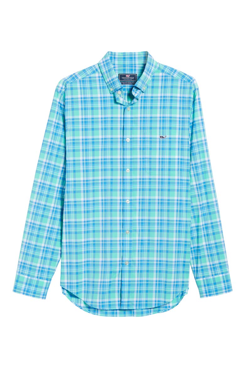 Sandspar Tucker Classic Fit Plaid Sport Shirt, Alternate, color, ANTIGUA GREEN