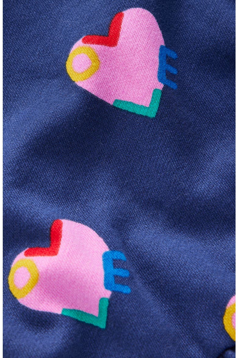 Kids' Heart Print Long Sleeve Cotton Sweatshirt Dress, Alternate, color, STARBOARD BLUE LOVE HEARTS
