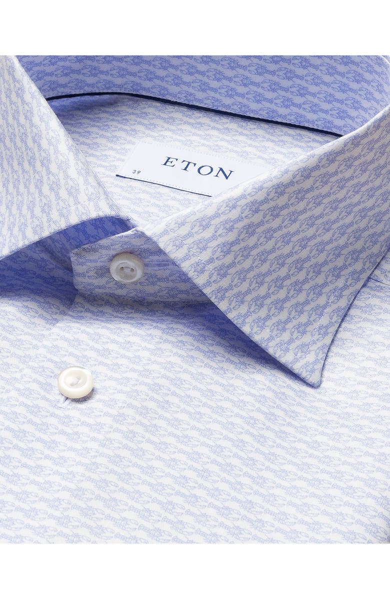 Eton Slim Fit Lobster Print Cotton Dress Shirt, Alternate, color,