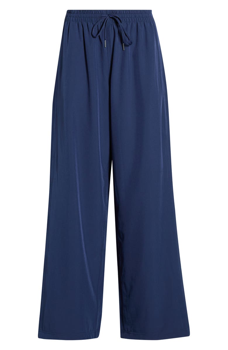 Year of Ours The Essential Drawstring Wide Leg Pants, Alternate, color, Midnight