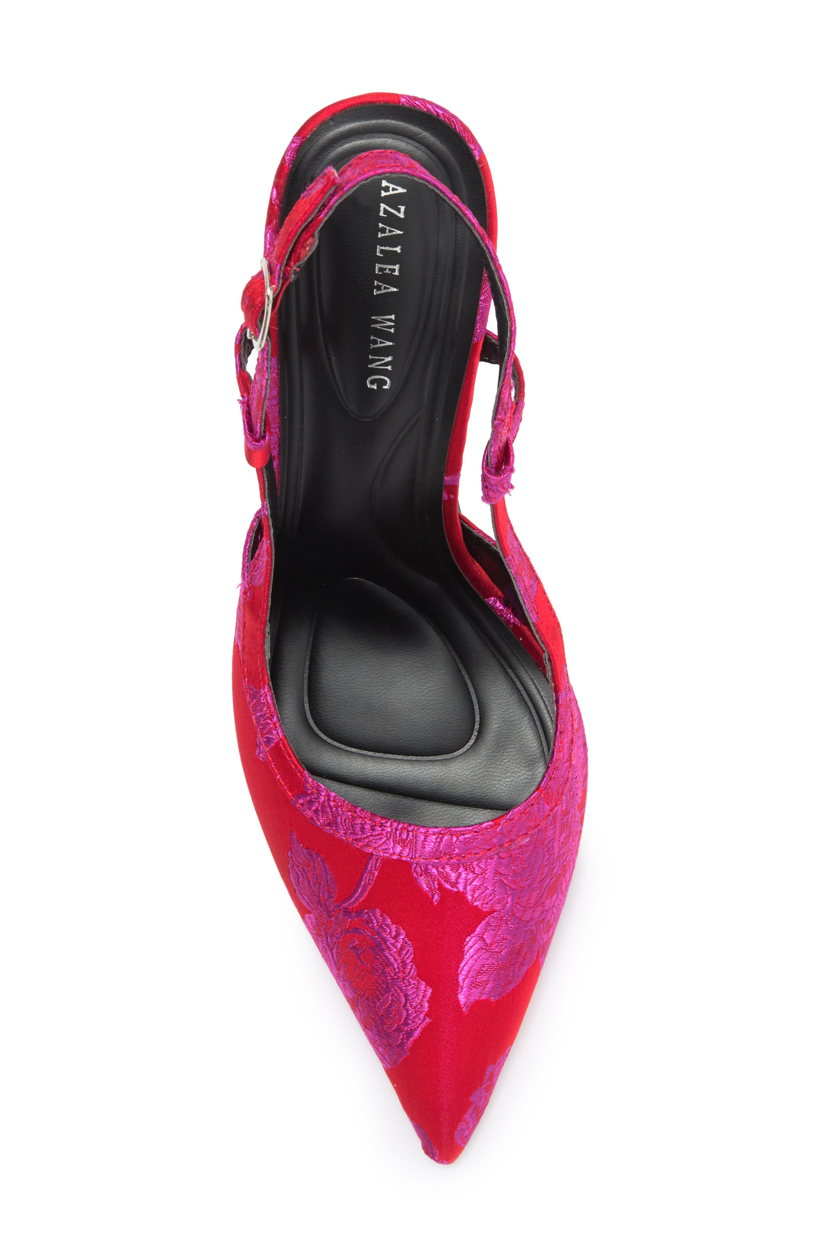AZALEA WANG Vena Jacquard Slingback Pump, Alternate, color, Red