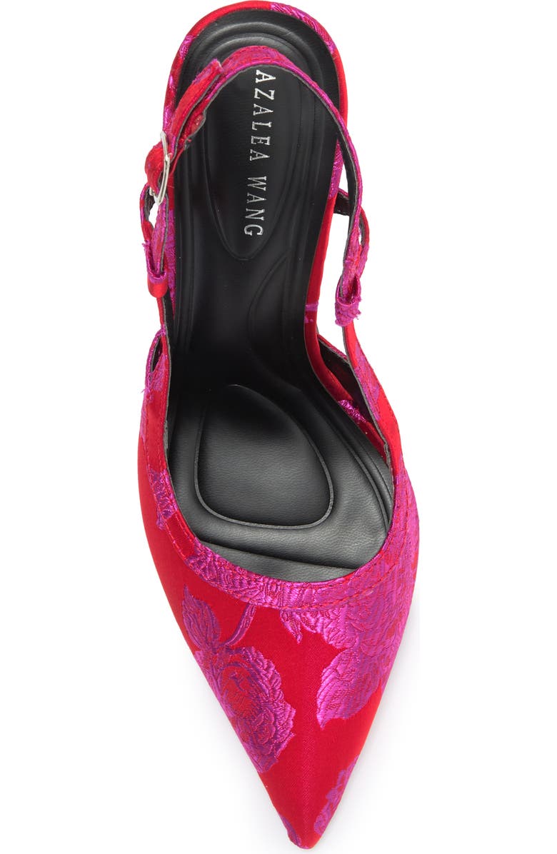 AZALEA WANG Vena Jacquard Slingback Pump, Alternate, color, Red