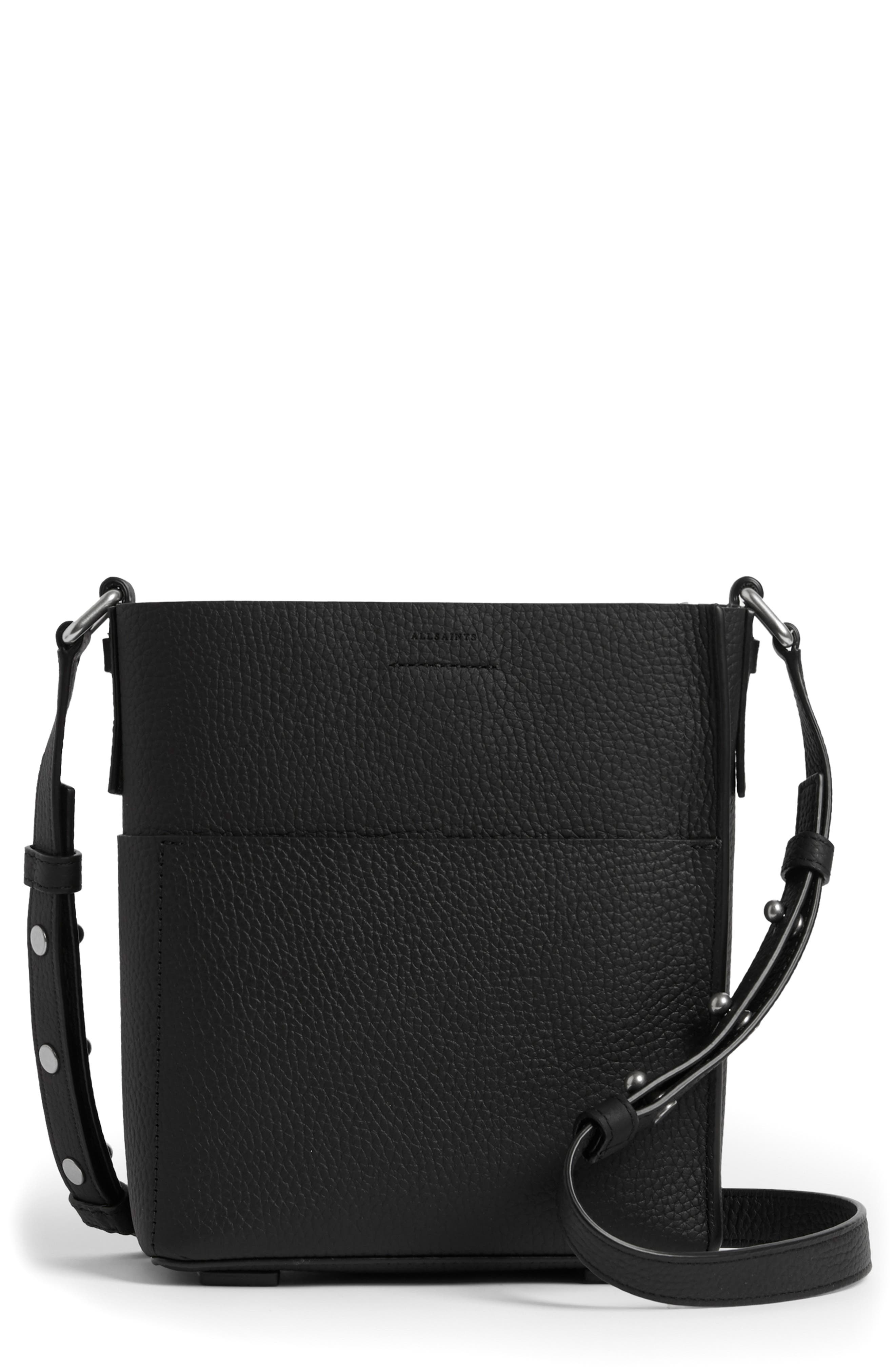 AllSaints Adelina Small Pebbled Leather Tote, Main, color, 