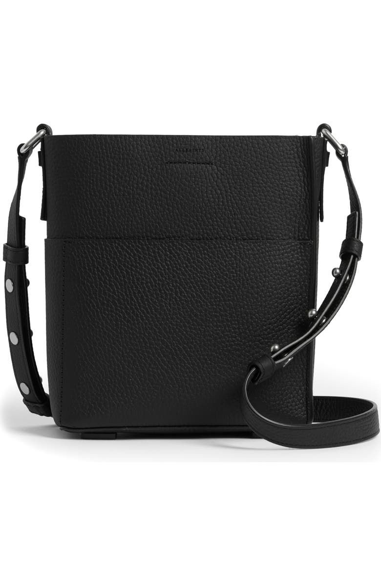 AllSaints Adelina Small Pebbled Leather Tote, Main, color,