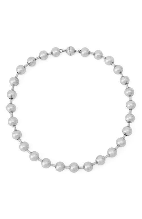 Allsaints Ball Chain Collar Necklace In Warm Silver