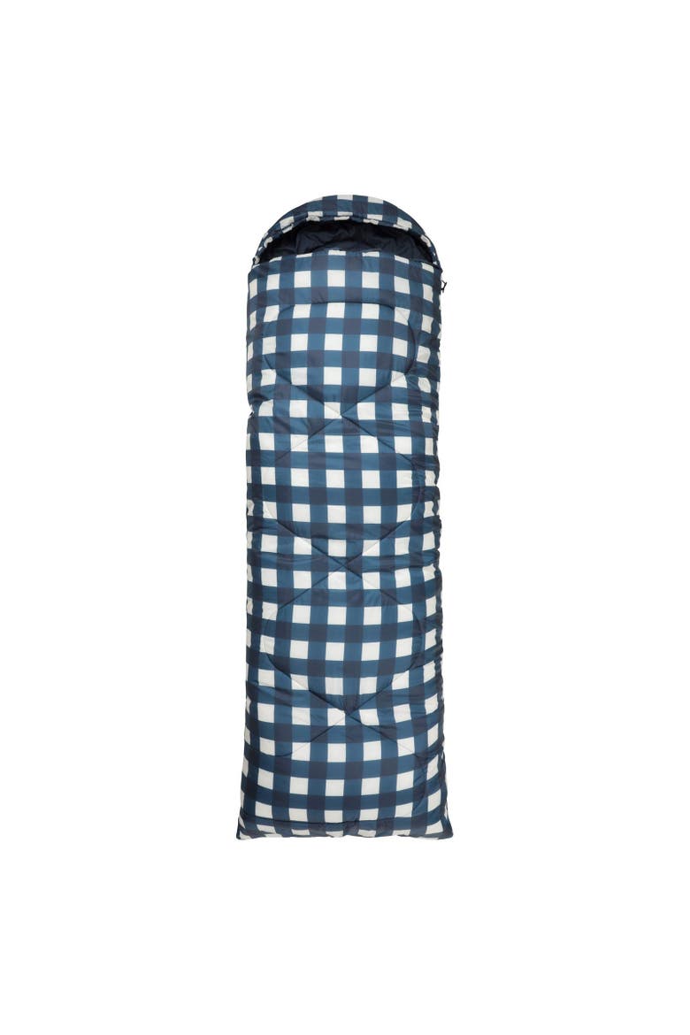 Mid Season Checked Left Zip Sleeping Bag, Main, color, Dark Blue