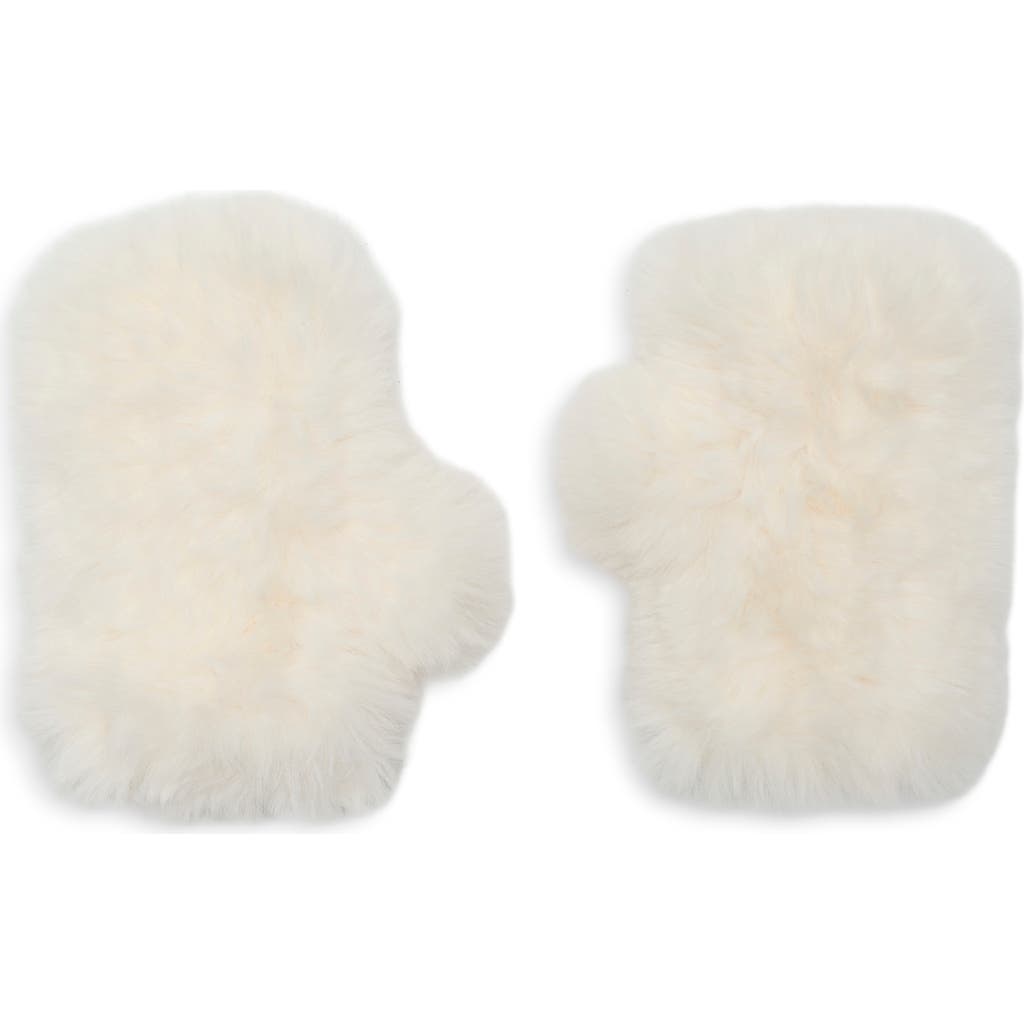 Surell Faux Fur Mittens In Neutral