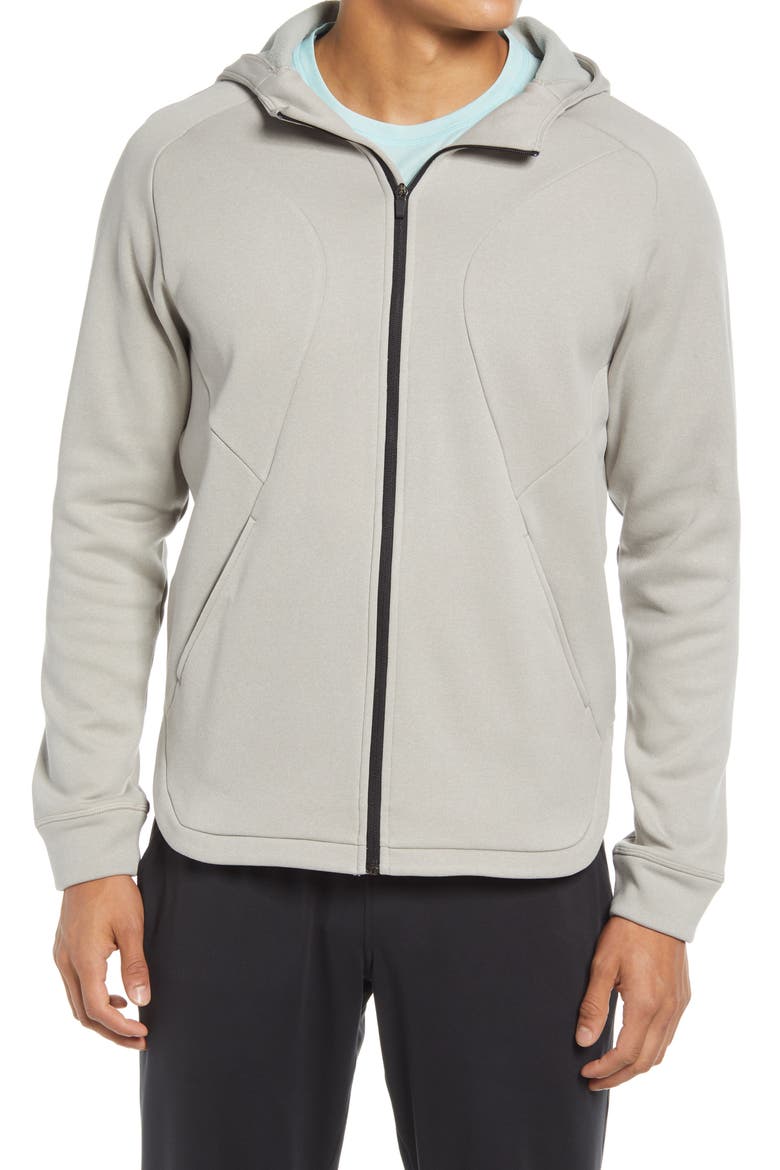 Men's Training Day Hooded Fleece Jacket, Alternate, color, GREY PORPOISE