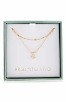 Pavé CZ Mini Clover Layered Necklace