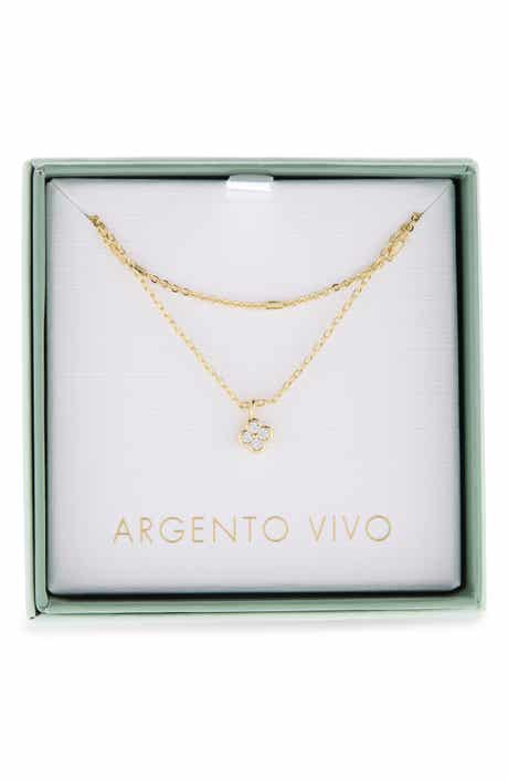 Pavé CZ Mini Clover Layered Necklace