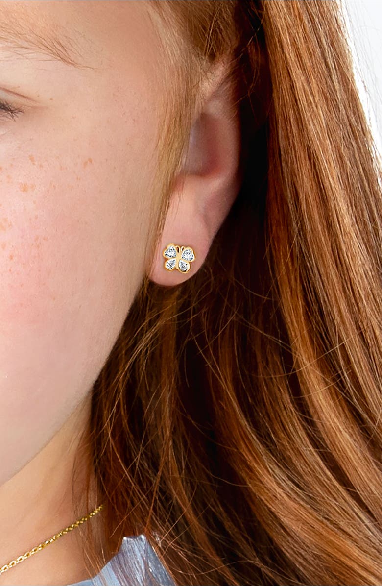 Tiny Blessings 14K Gold Lovely Butterfly Studs Screw Back Earrings, Alternate, color, 14K Yellow Gold