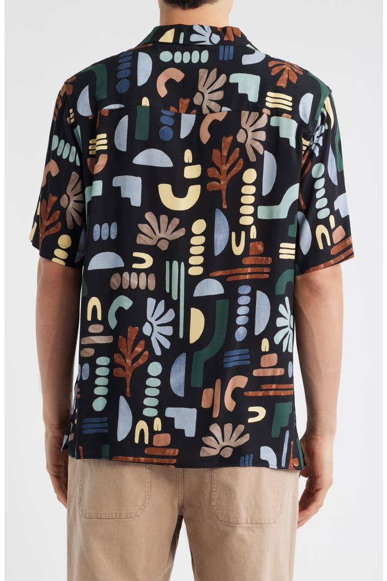 Didcot Geo Block Print Camp Shirt, Alternate, color, BLACK / MULTI