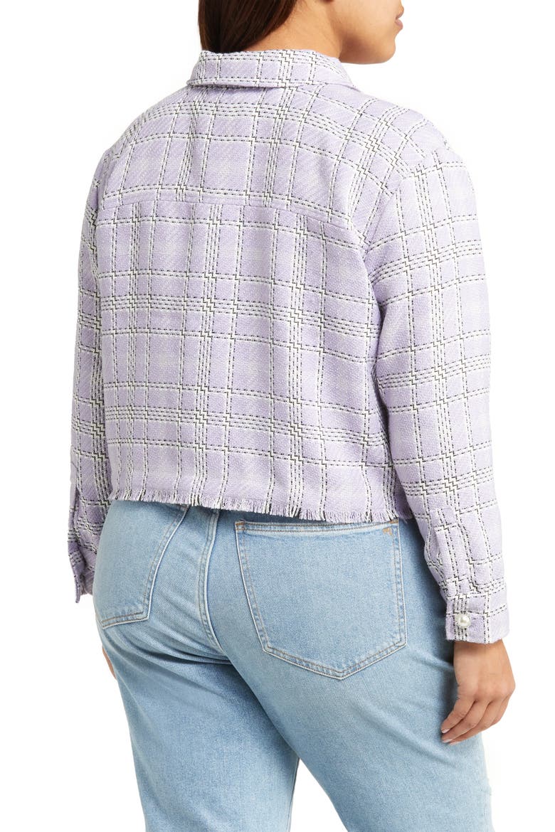 Fringe Tweed Jacket, Alternate, color, PURPLE SPRAY TWEED