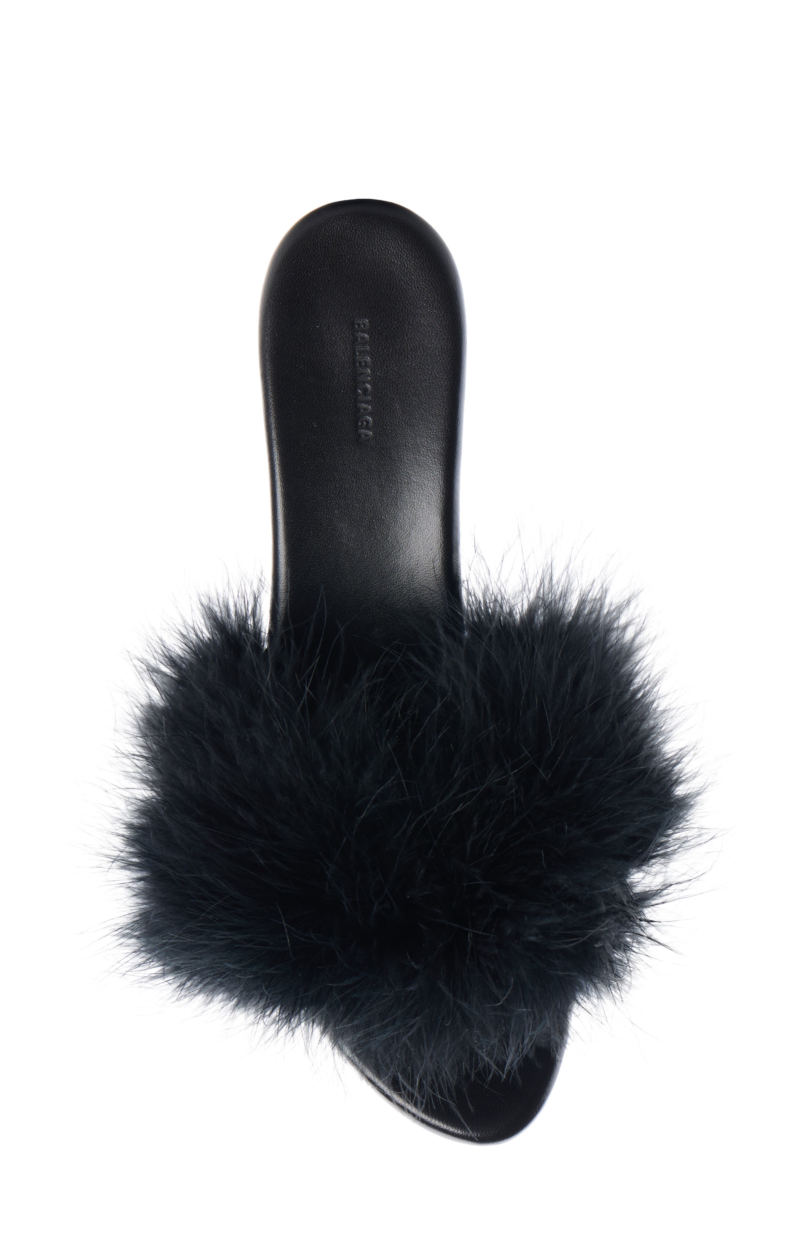 Balenciaga Boudoir Feather Slide Sandal, Alternate, color, 
