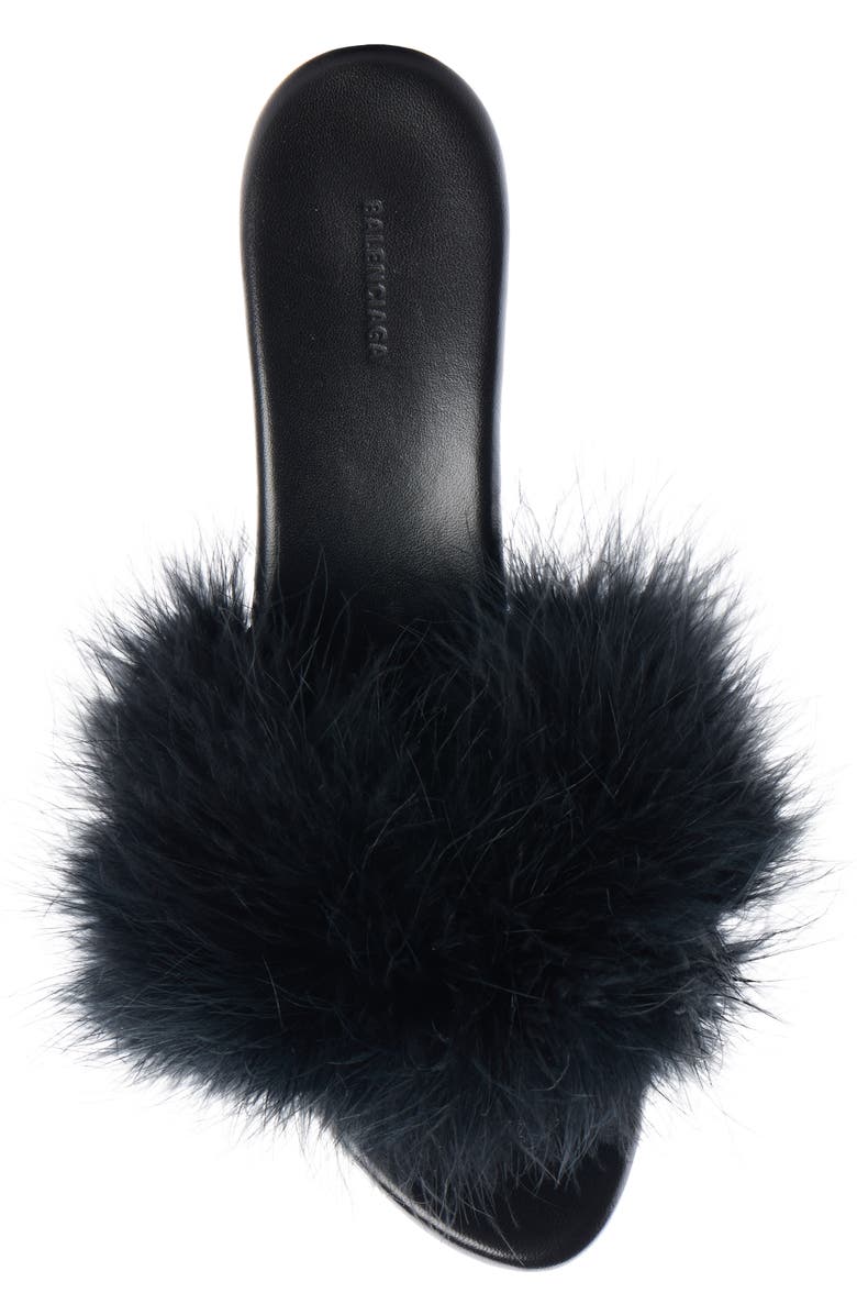 Balenciaga Boudoir Feather Slide Sandal, Alternate, color,