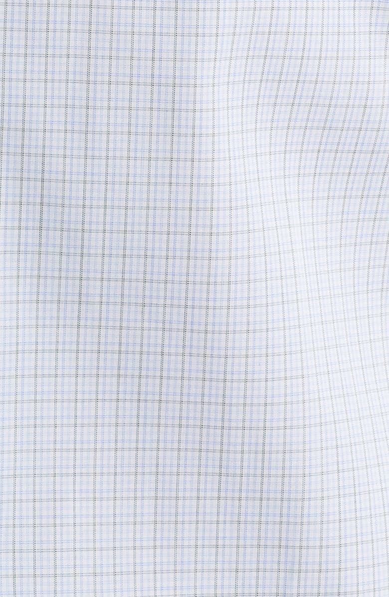 David Donahue Trim Fit Poplin Micro Check Dress Shirt, Alternate, color, Blue/Green