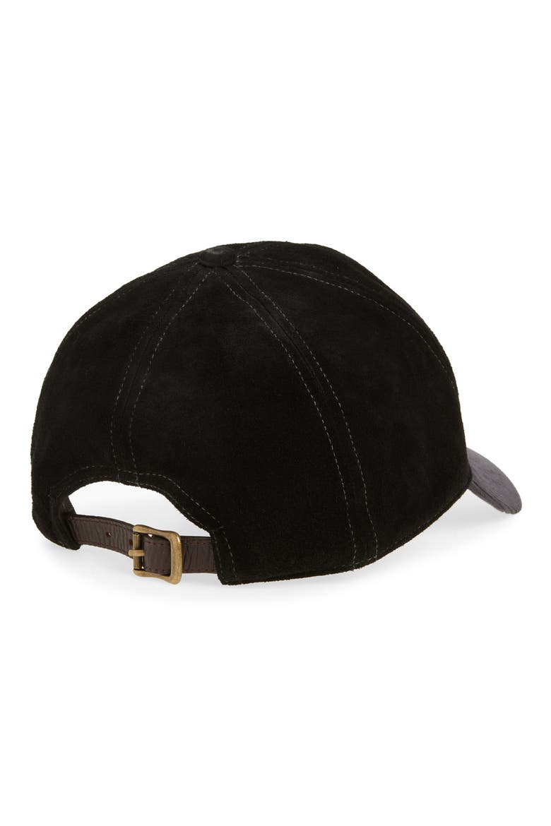Roughout Suede Baseball Cap, Alternate, color, BLACK