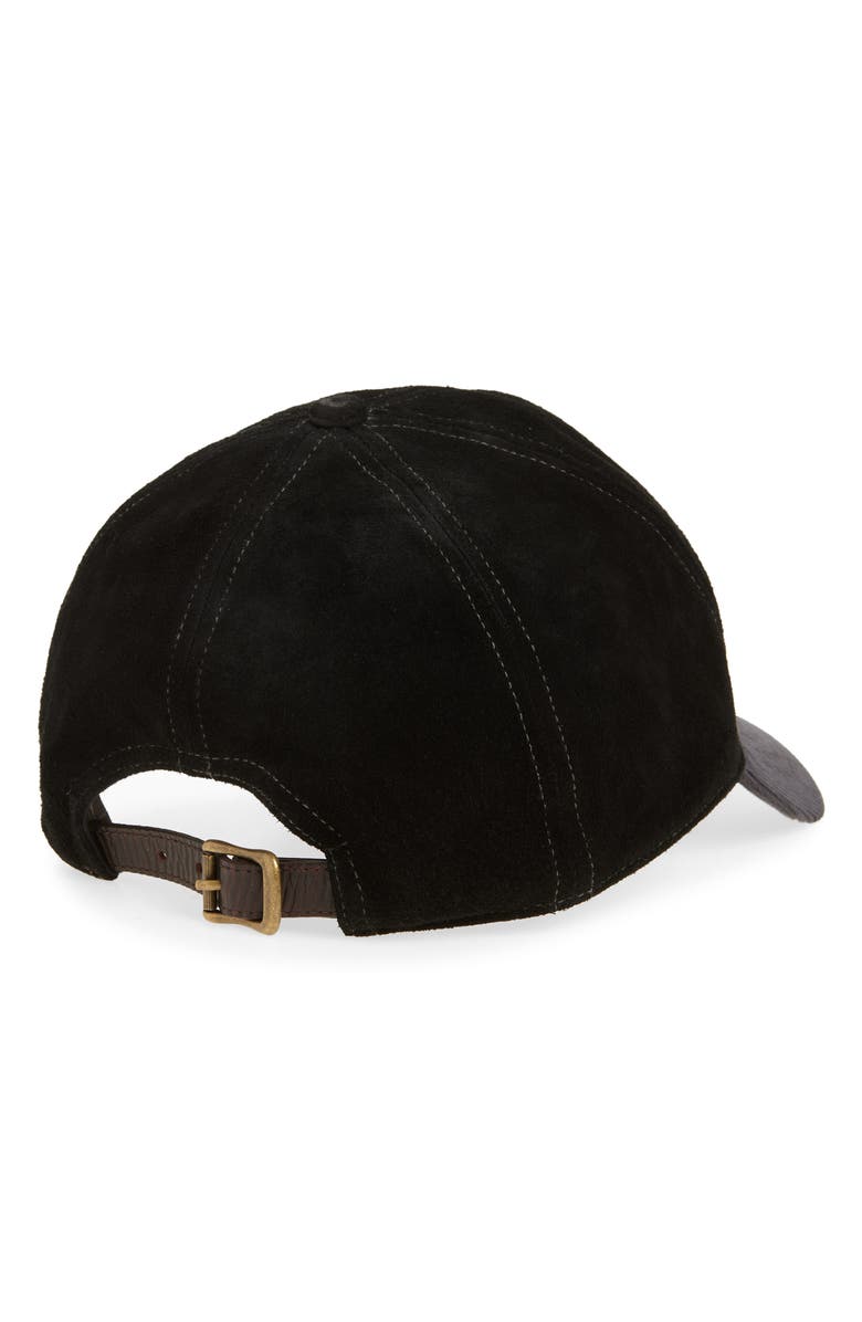 Double RL Roughout Suede Baseball Cap, Alternate, color, Black