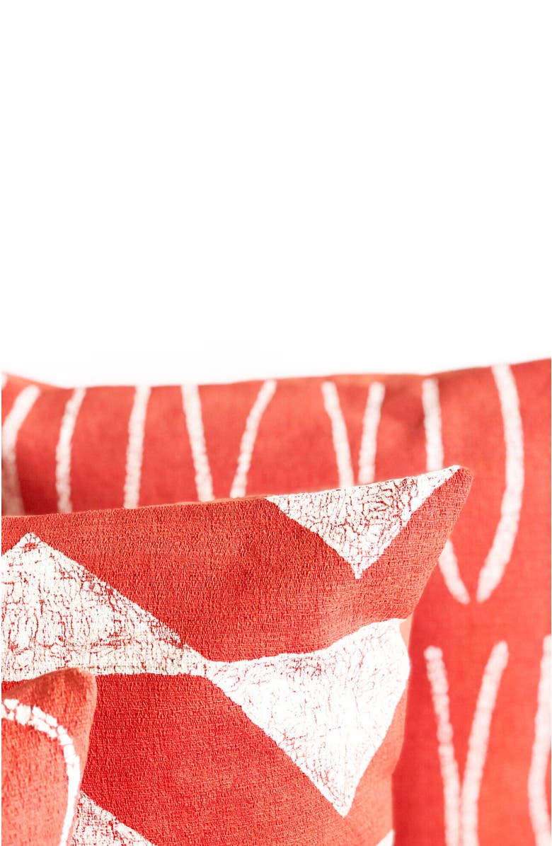 Mbare Sadza Triangles Pillow Cover - Madagascar Coral 18', Alternate, color, Coral
