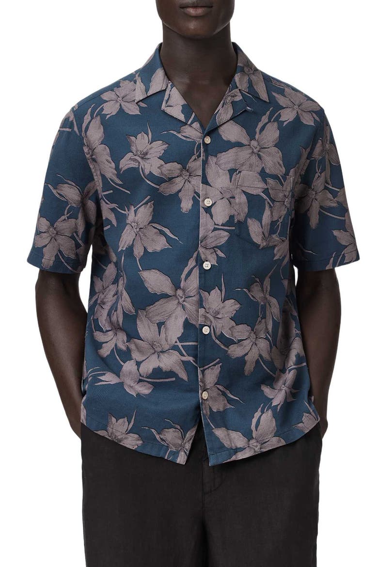 Parterre Print Button-Up, Main, color, BAY BLUE