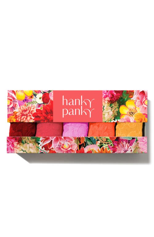 Hanky Panky Assorted 5-pack Lace Original Rise Thongs In Multi