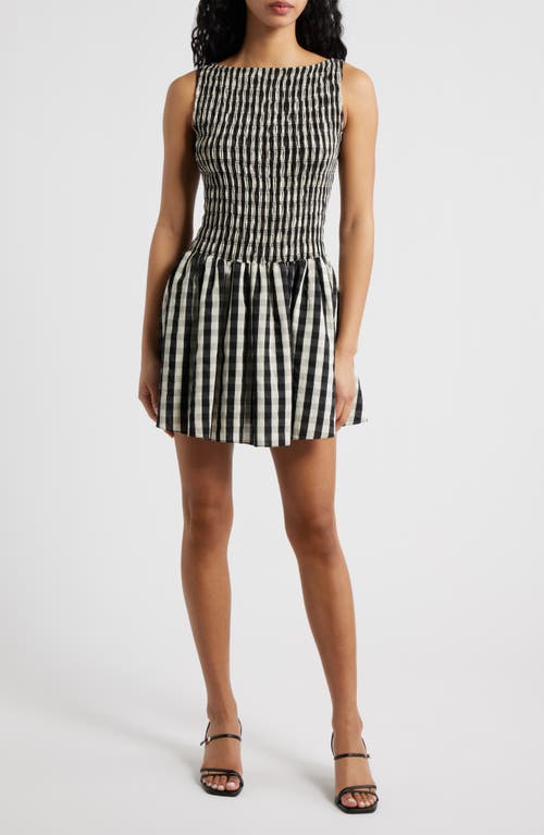Lucy Paris Ellen Gingham Minidress In Black