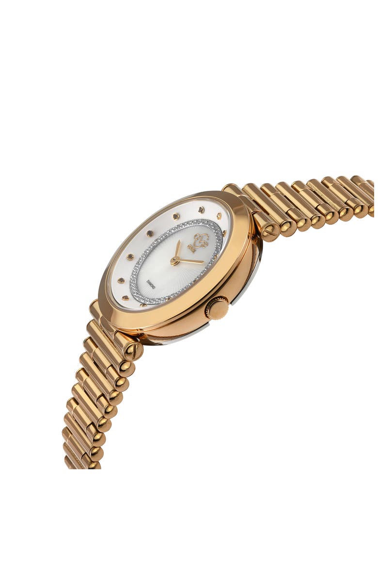 Burano Diamond Swiss Bracelet Watch, 34mm - 0.005 ctw, Alternate, color, ROSE GOLD