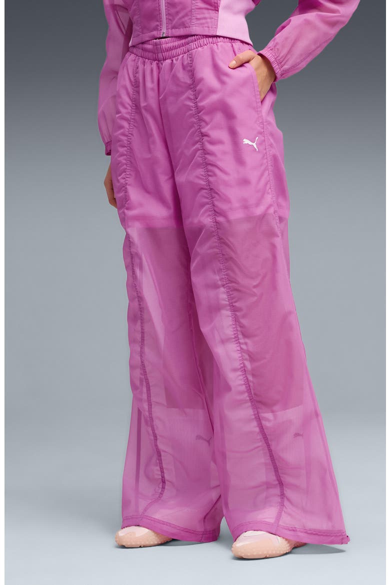 Dare To Nylon Ripstop Wide Leg Track Pants, Main, color, MAUVE POP