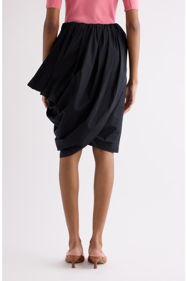 Draped Organic Cotton Poplin Skirt, Alternate, color, BLACK