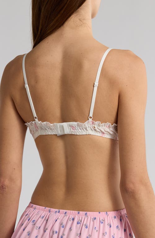 Florence By Mills Eyelet Cotton Bralette In Blue