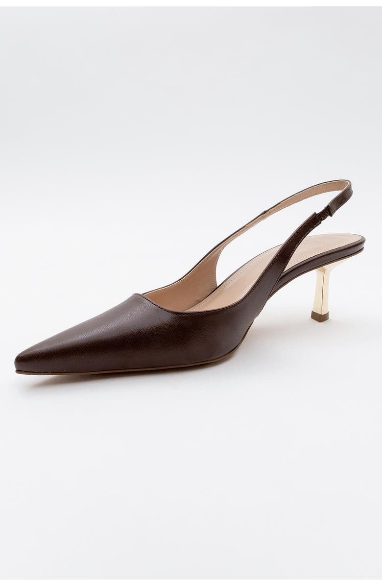 Prologue Shoes Marten Slingback Pointed Toe Pump, Alternate, color, Brown