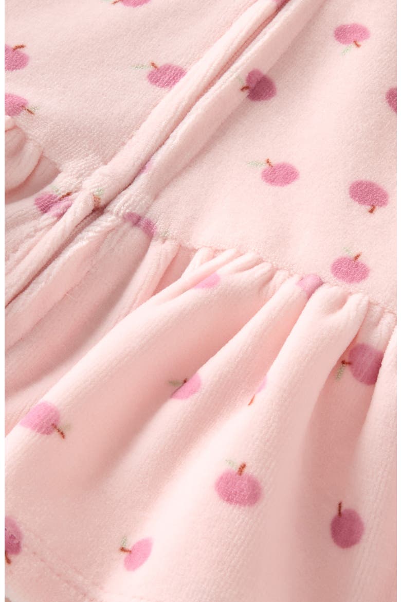 Velour Zip Hoodie & Pants Set, Alternate, color, PINK DOGWOOD APPLES