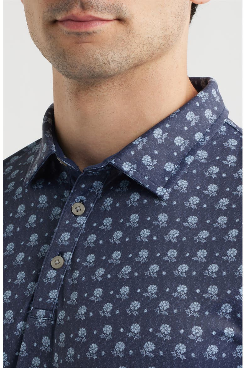Cliff Floral Performance Golf Polo, Alternate, color, NAVY