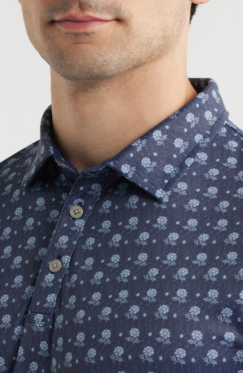 Swannies Cliff Floral Performance Golf Polo, Alternate, color, Navy