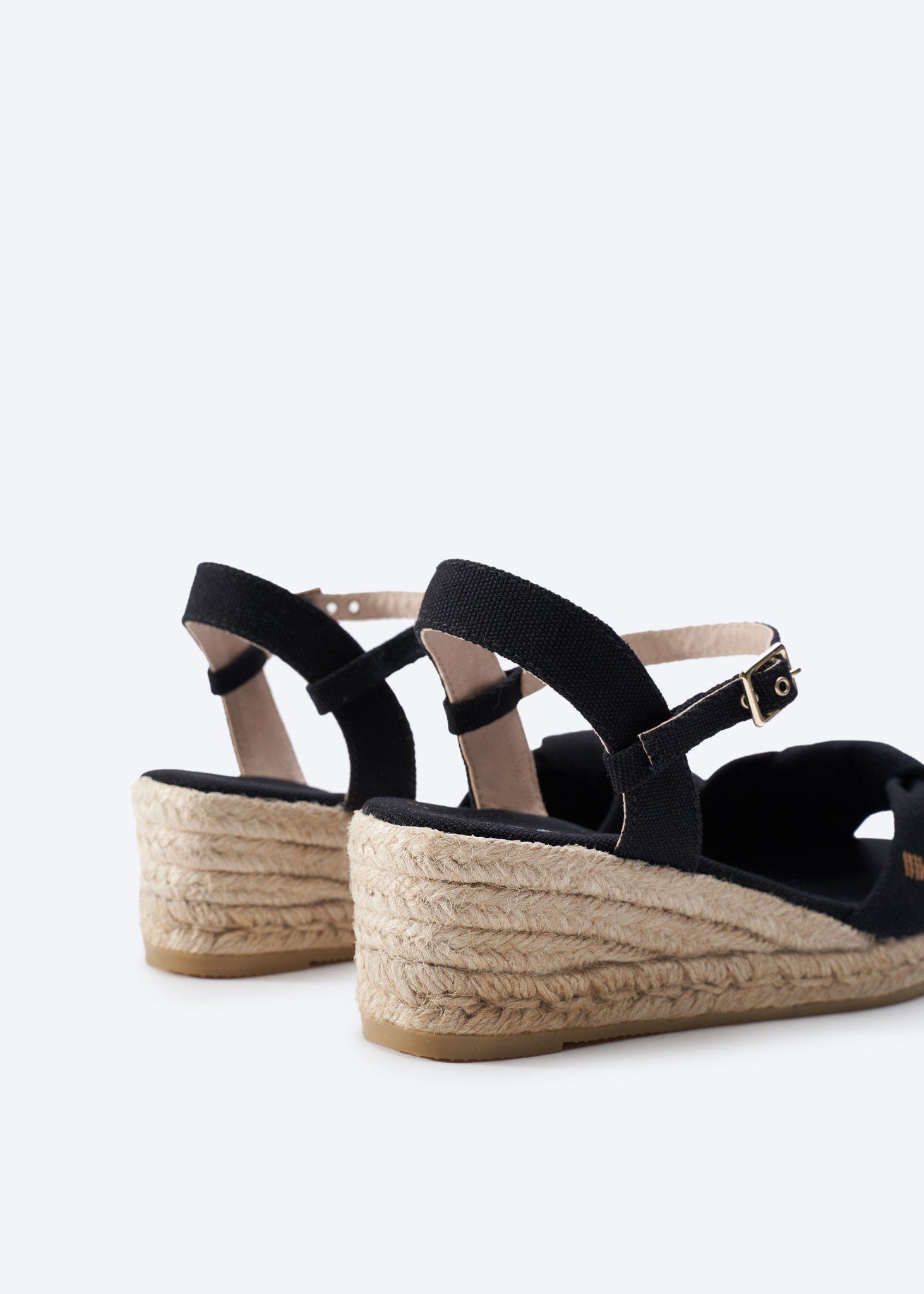 VISCATA Farella Canvas Espadrille Sandal Wedges, Alternate, color, Black