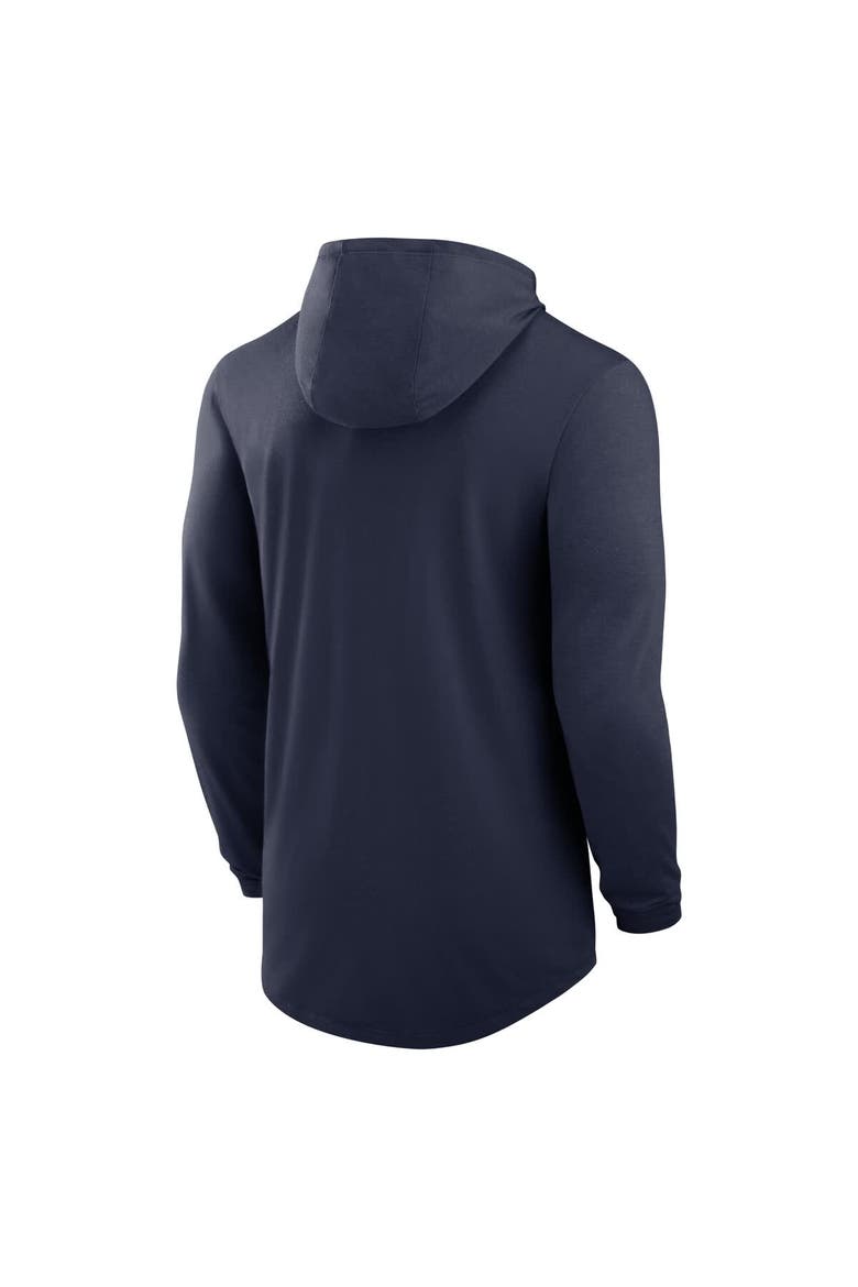 Men's Nike Navy West Virginia Mountaineers Lightweight Performance Long Sleeve Hoodie T-Shirt, Alternate, color, Navy