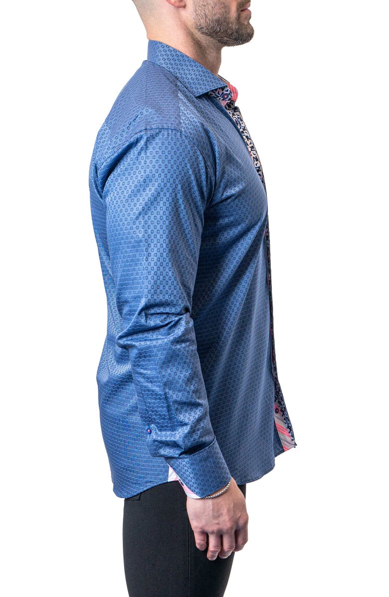 Maceoo Einstein Goal Blue Contemporary Fit Button-Up Shirt, Alternate, color, Blue