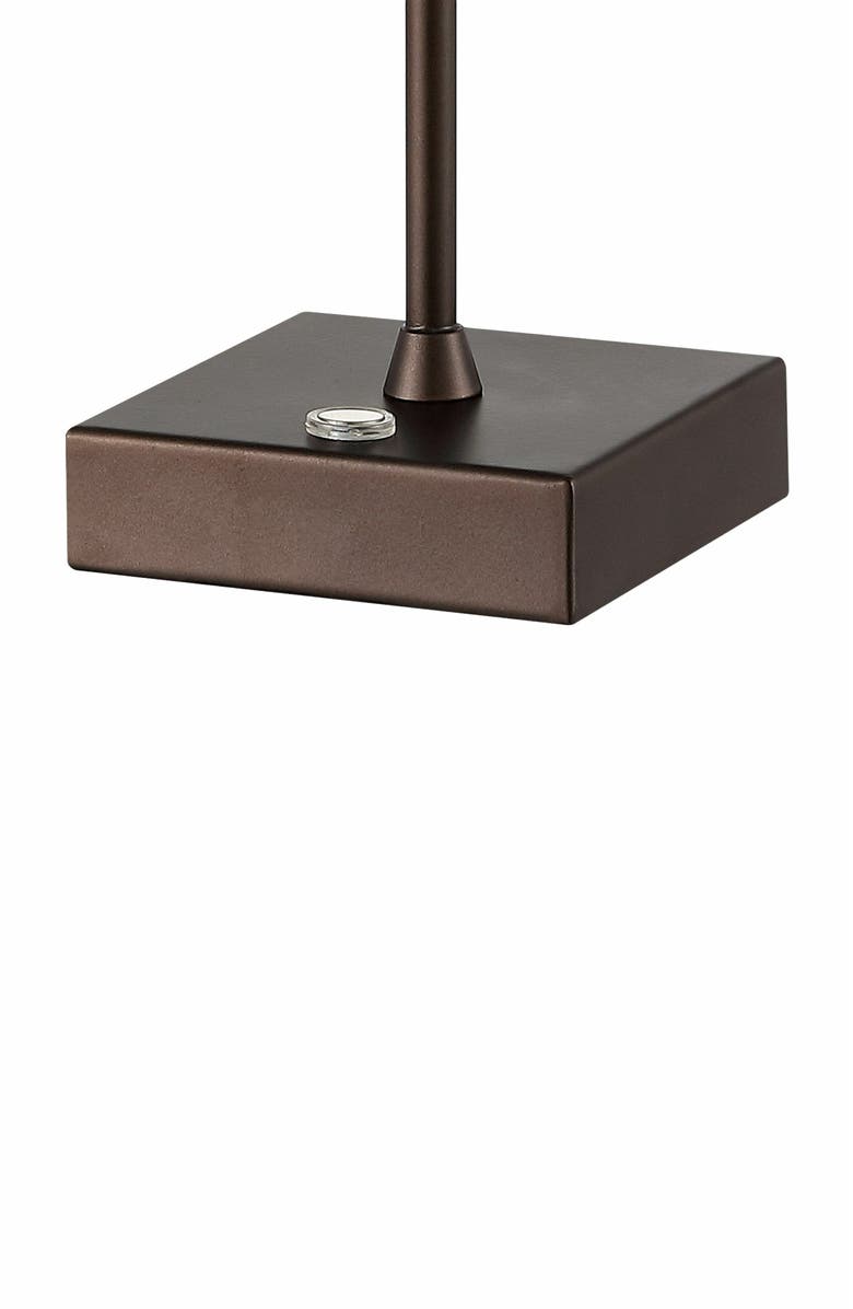 JONATHAN Y Oscar Modern Industrial Rechargeable/Cordless Iron/Acrylic Integrated Portable LED Table Lamp with Ribbed Shade, Alternate, color, Oil Rubbed Bronze